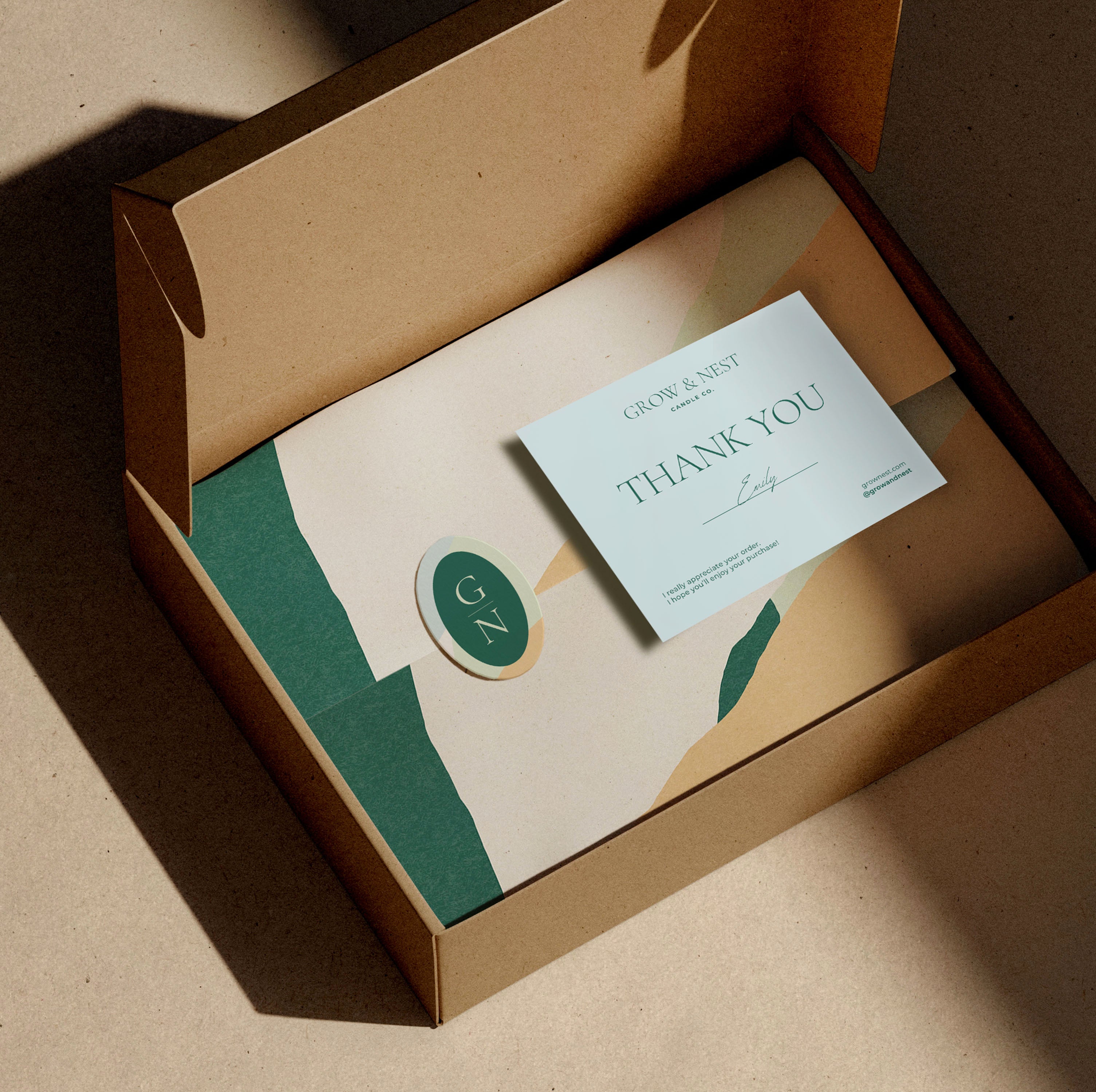 shipping box packaging design for esty products