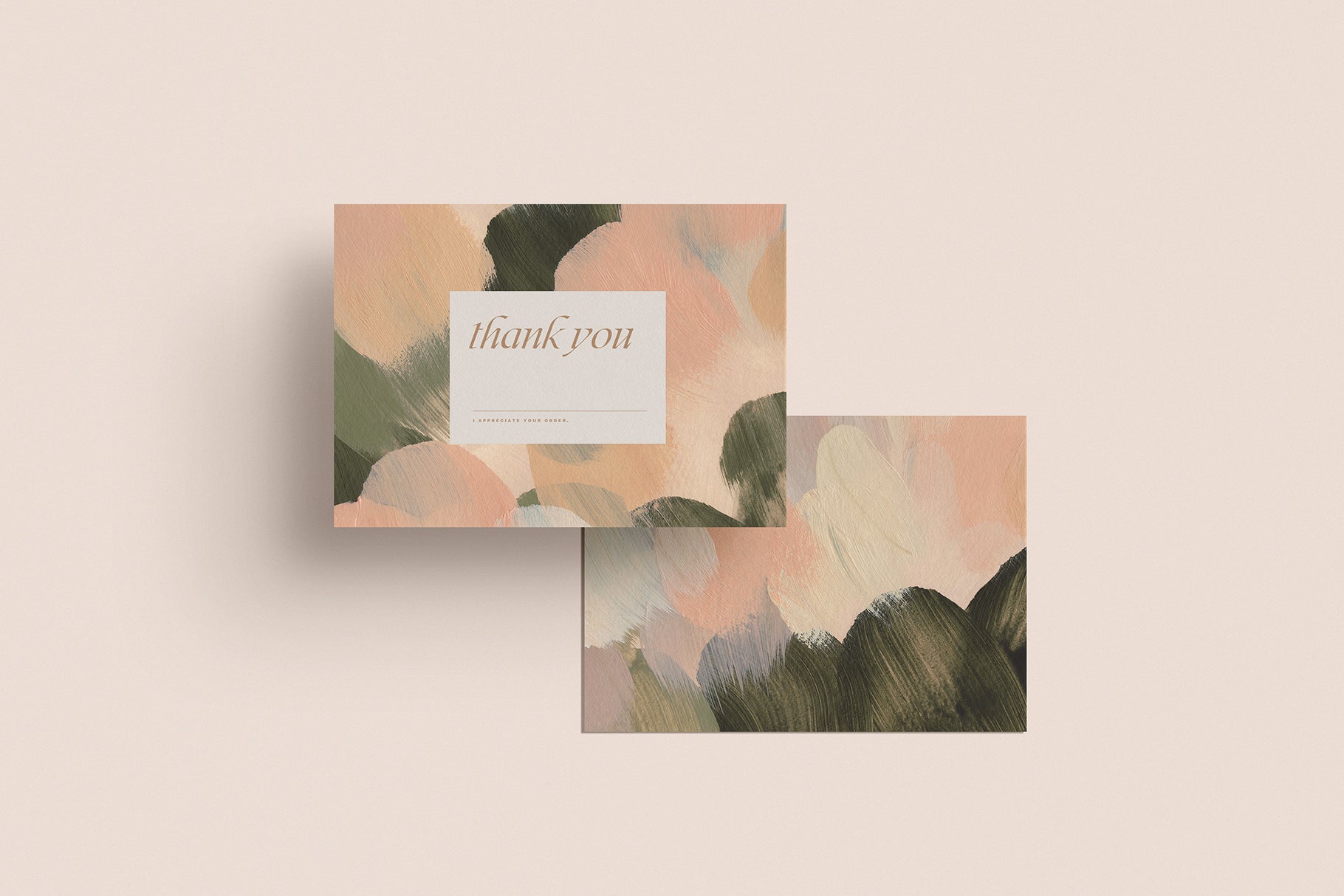 artistic thank you card design with painted background
