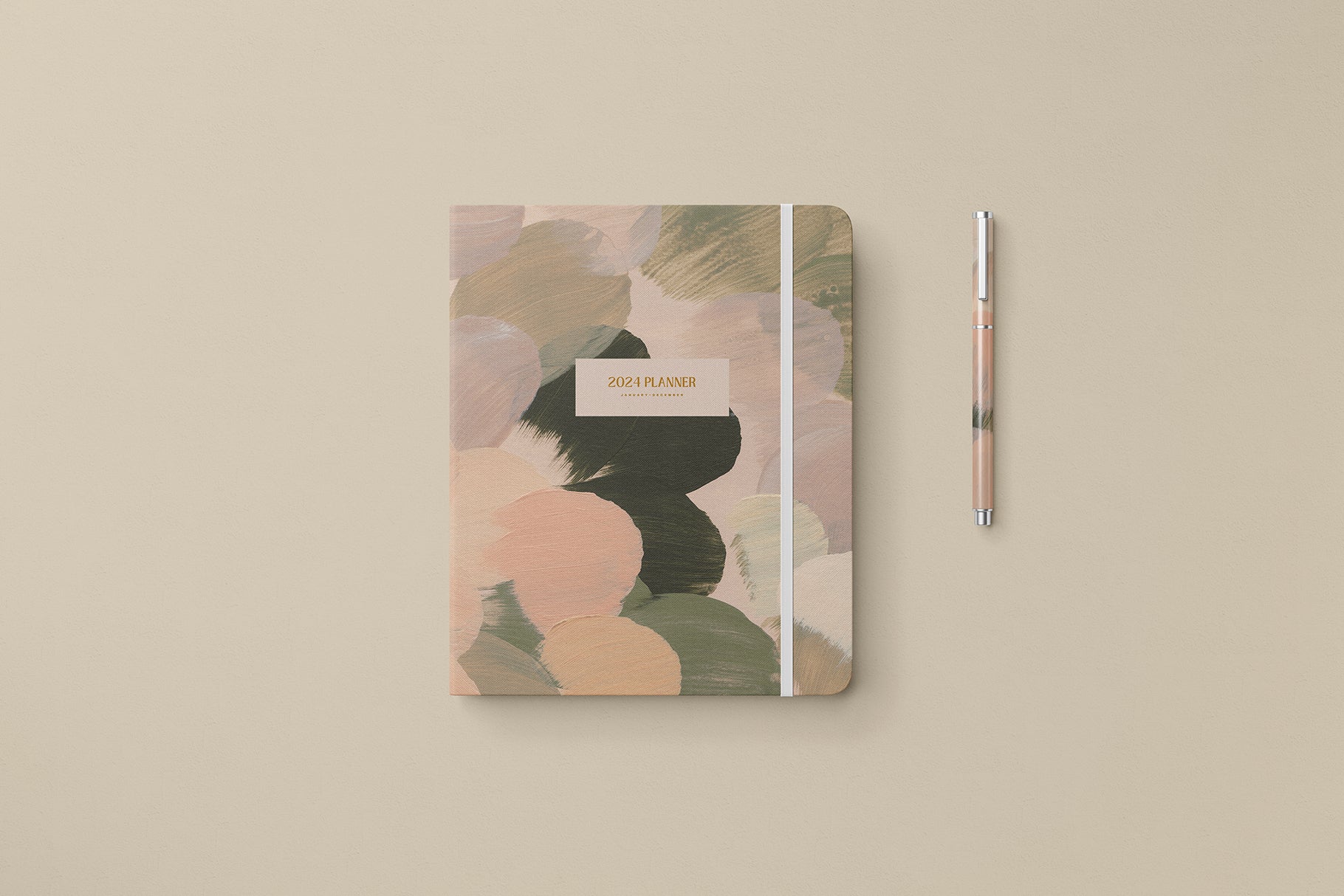 abstract painted artistic background featuring planner cover design