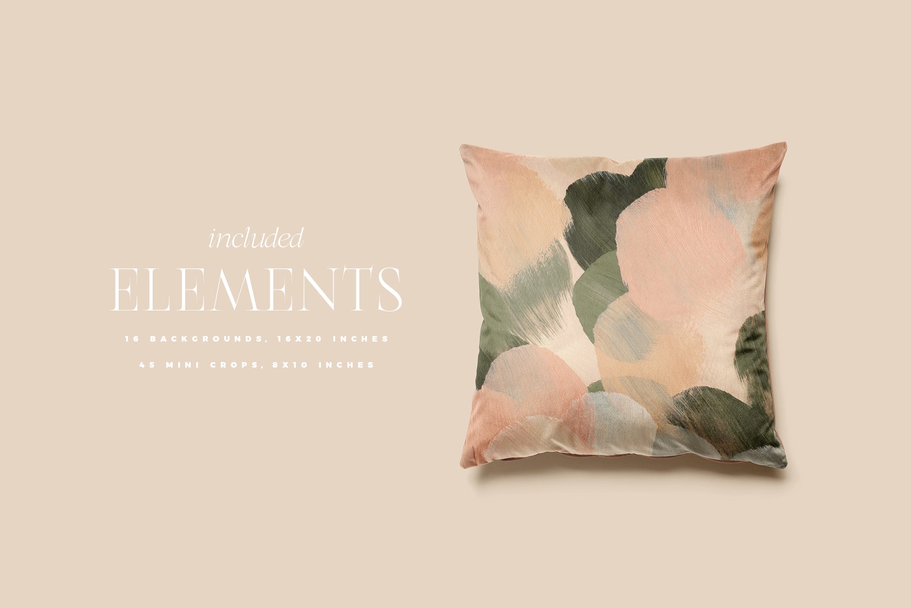 mock up of throw pillow with abstract painted design