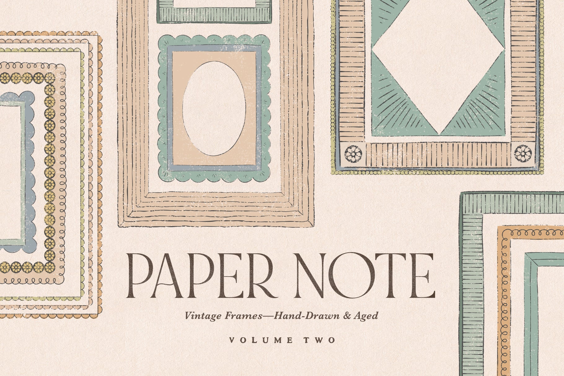 Collection of vintage-style frames in vector and png file formats digital design elements