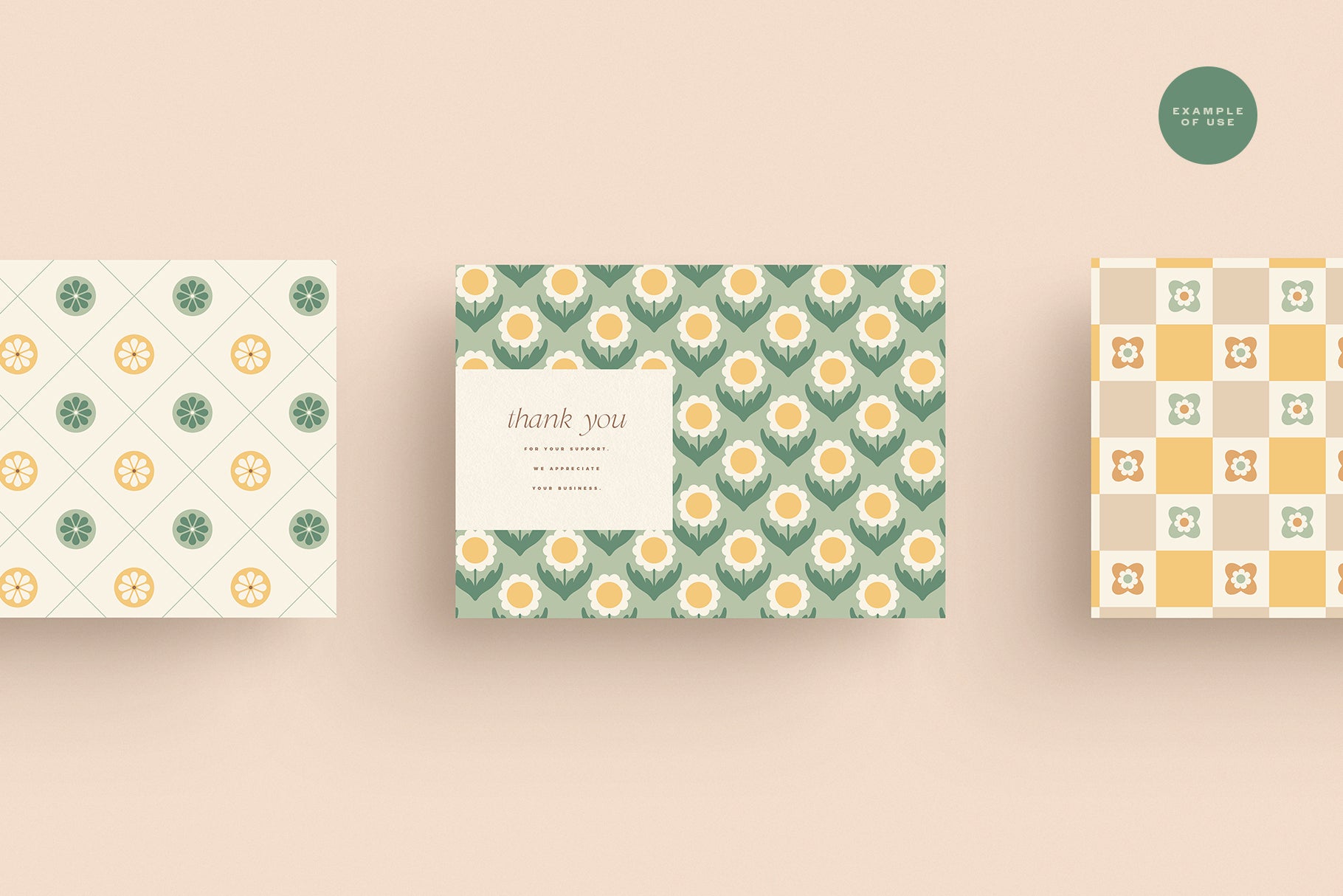retro inspired floral pattern for branding