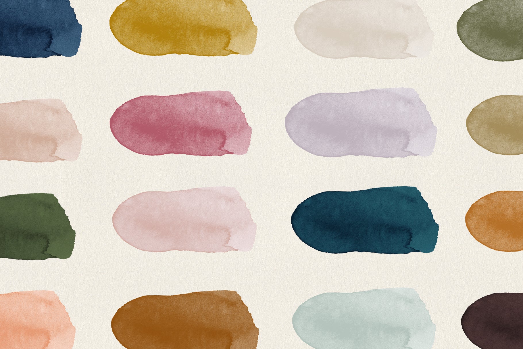 Watercolor Brush Strokes in 17 Modern Colors – Little Valley Studio