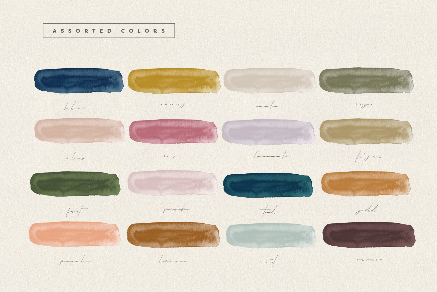hand painted watercolor brush strokes png files